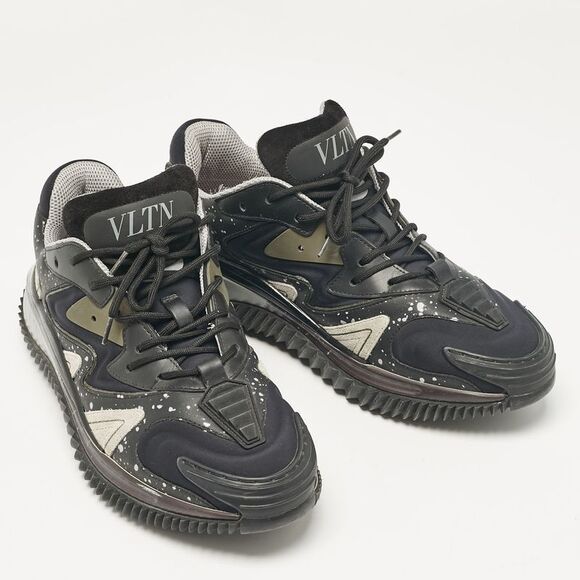 Valentino Multicolor Leather And Neoprene Wade Runner Lace Up Sneakers Size 39 - Picture 4 of 7